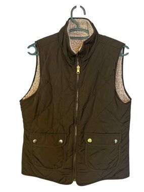 Quilted green furry Sherpa type Lined Vest Size XS to Small